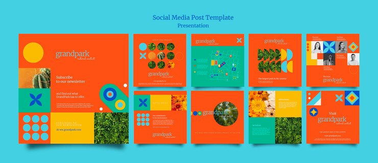 PSD gratuito modello di presentazione post instagram design piatto