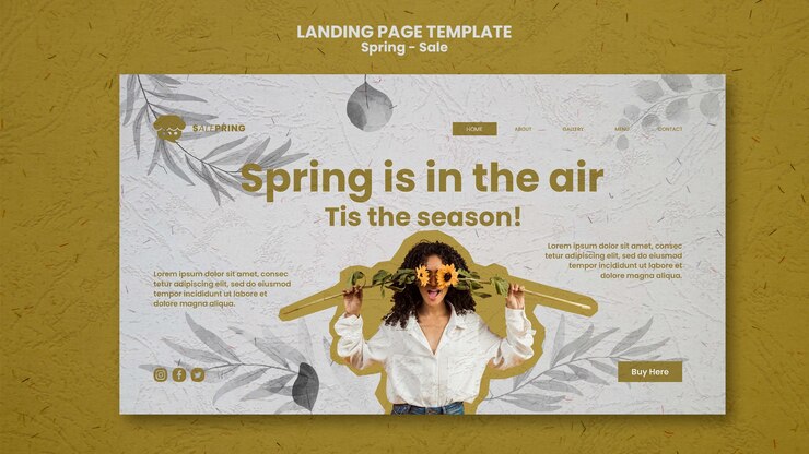 PSD gratuito modello di primavera design piatto
