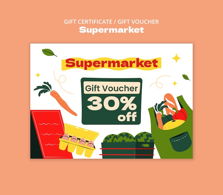 PSD gratuito modello di prodotti per supermercati
