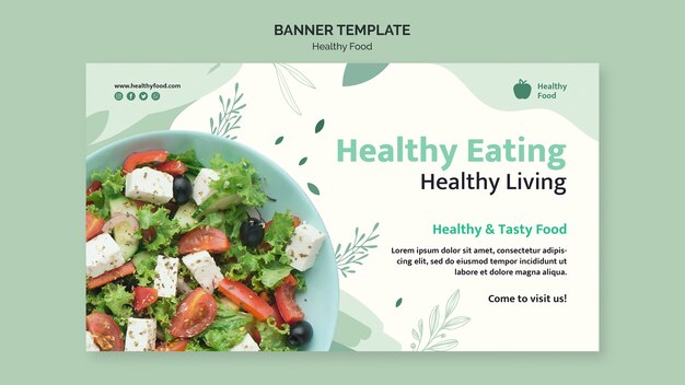 Modello di progettazione banner cibo sano