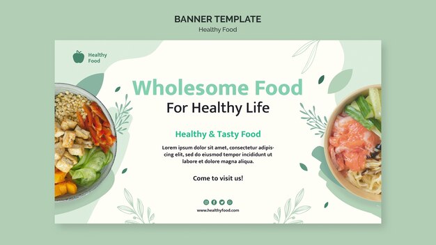 Modello di progettazione banner cibo sano