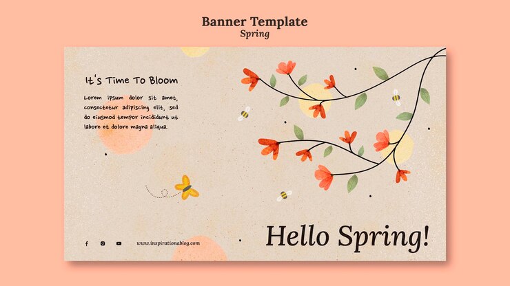 PSD gratuito modello di progettazione banner di primavera