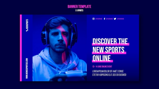 Modello di progettazione banner e-sport
