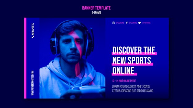 Modello di progettazione banner e-sport