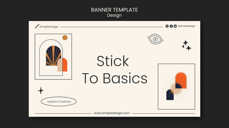 PSD gratuito modello di progettazione banner geometrico