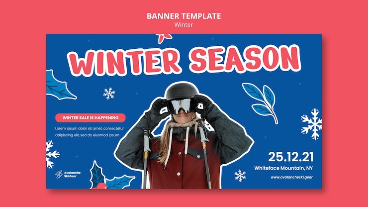 PSD gratuito modello di progettazione banner saldi invernali