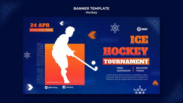 Modello di progettazione banner sport hockey