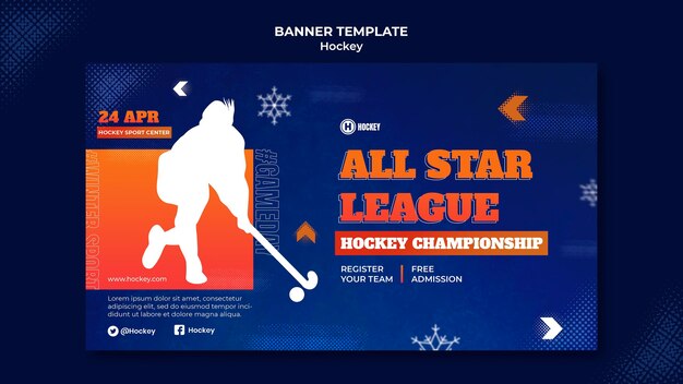 Modello di progettazione banner sport hockey