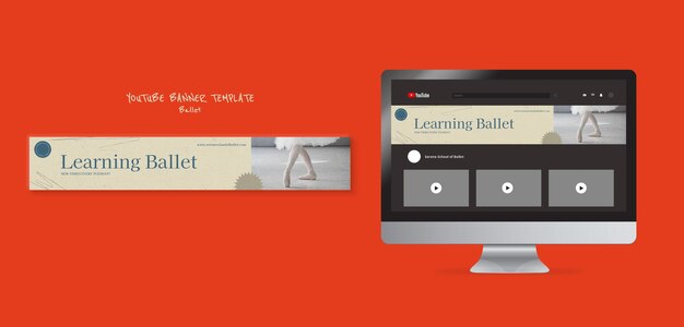 Modello di progettazione banner youtube balletto