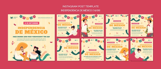 Modello di progettazione del giorno dell'indipendenza messicana