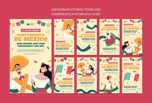 Modello di progettazione del giorno dell'indipendenza messicana