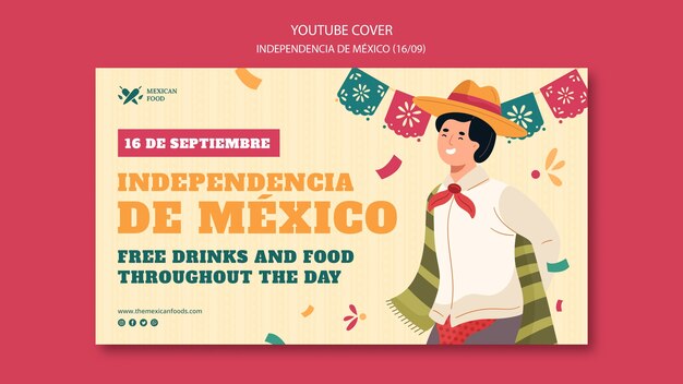 Modello di progettazione del giorno dell'indipendenza messicana