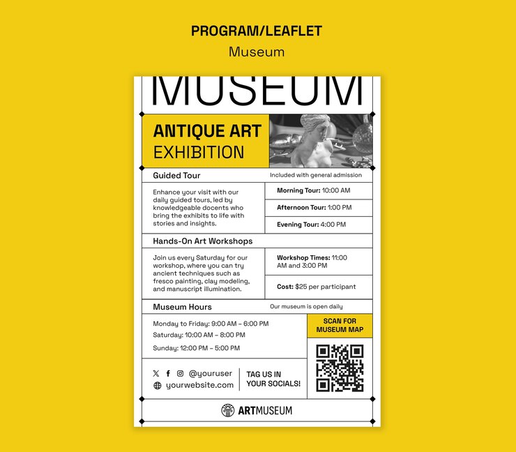 PSD gratuito modello di progettazione del museo