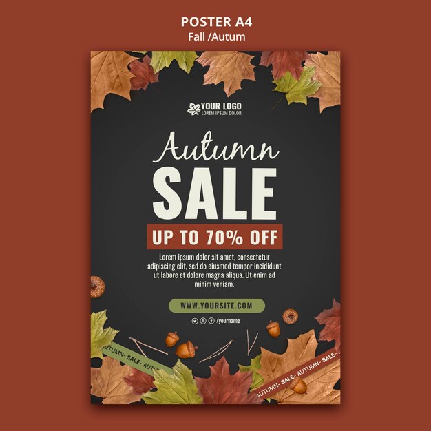 Modello di progettazione del poster autunnale