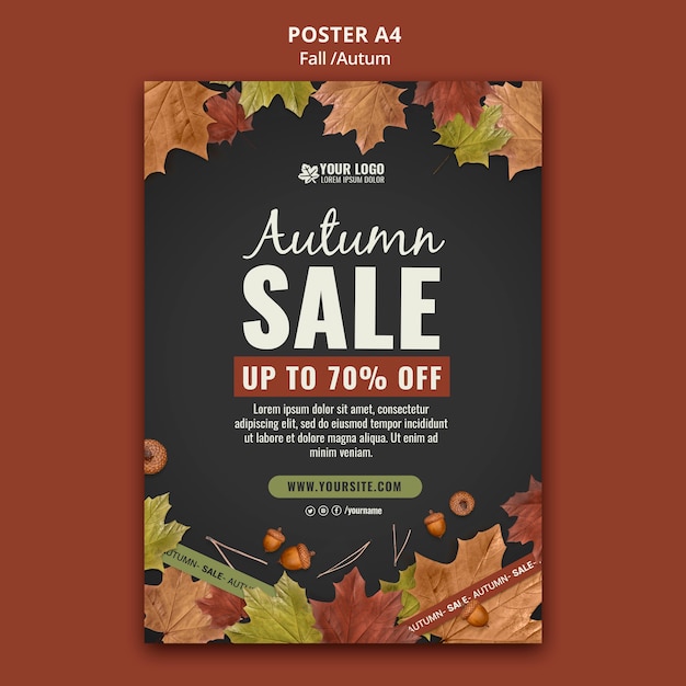 Modello di progettazione del poster autunnale