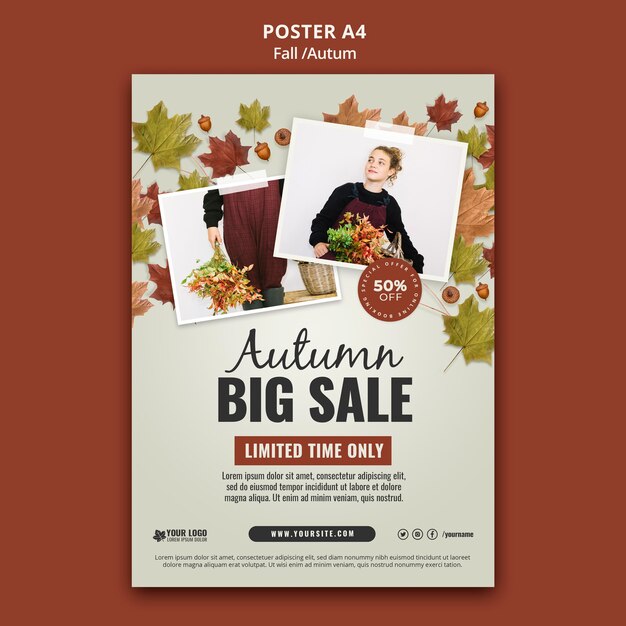 Modello di progettazione del poster autunnale