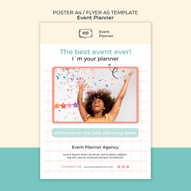 Modello di progettazione del poster dell'organizzatore di eventi