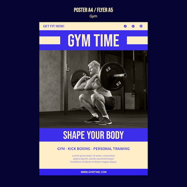 Modello di progettazione del poster della palestra
