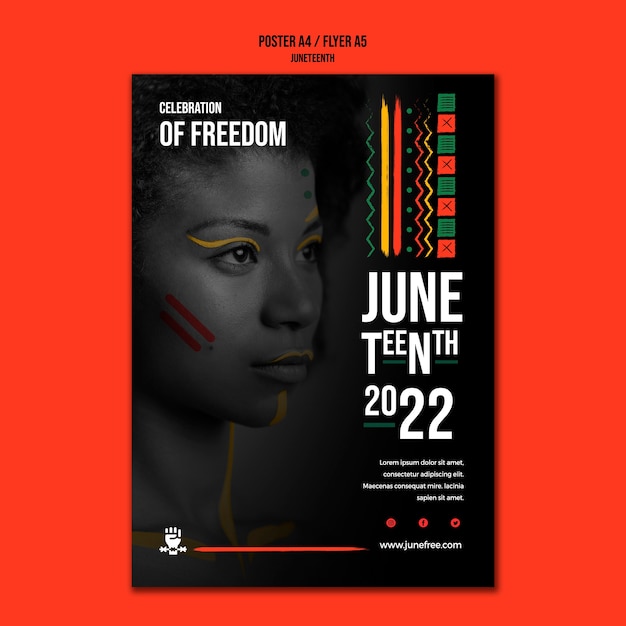 Modello di progettazione del poster di Juneteenth