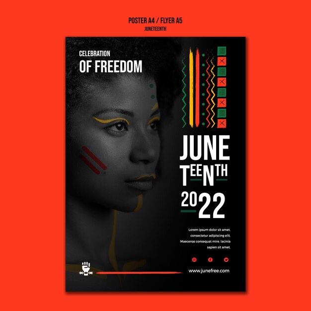 Modello di progettazione del poster di Juneteenth