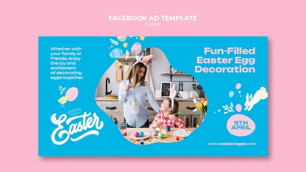 Modello di progettazione dell'annuncio facebook di Pasqua
