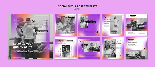 Modello di progettazione della banca del post di instagram