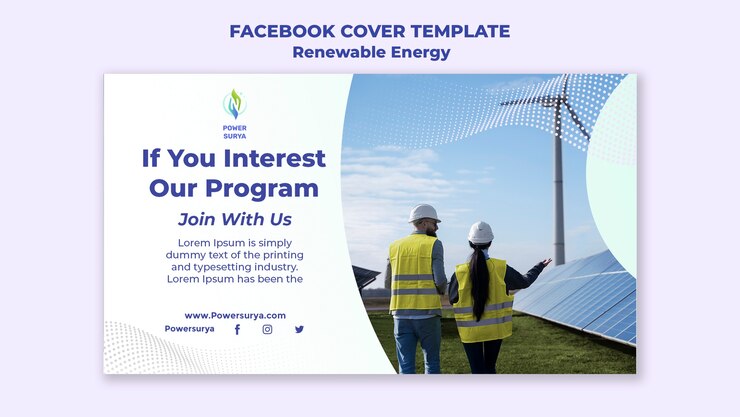 PSD gratuito modello di progettazione della copertina di youtube di energia rinnovabile