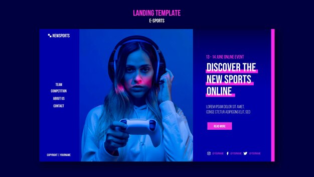Modello di progettazione della pagina di destinazione degli e-sport