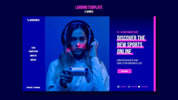 Modello di progettazione della pagina di destinazione degli e-sport