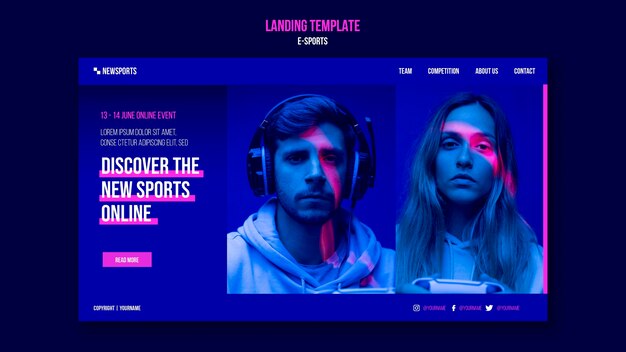 Modello di progettazione della pagina di destinazione degli e-sport