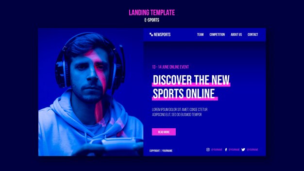 Modello di progettazione della pagina di destinazione degli e-sport