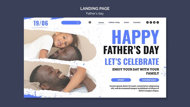 Modello di progettazione della pagina di destinazione per la festa del papà