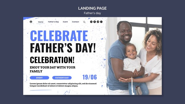Modello di progettazione della pagina di destinazione per la festa del papà
