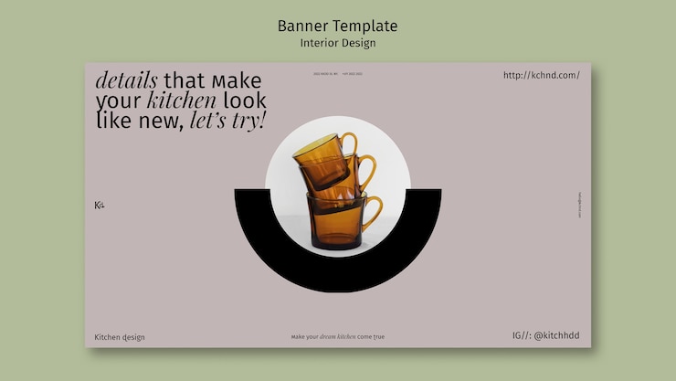 PSD gratuito modello di progettazione di banner di interior design