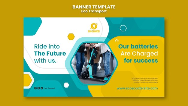 Modello di progettazione di banner di trasporto ecologico