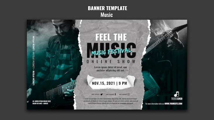 PSD gratuito modello di progettazione di banner musicali