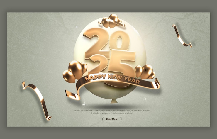 PSD gratuito modello di progettazione di banner web per la celebrazione del buon anno 2025
