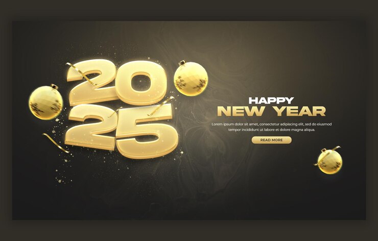 PSD gratuito modello di progettazione di banner web per la celebrazione del buon anno 2025