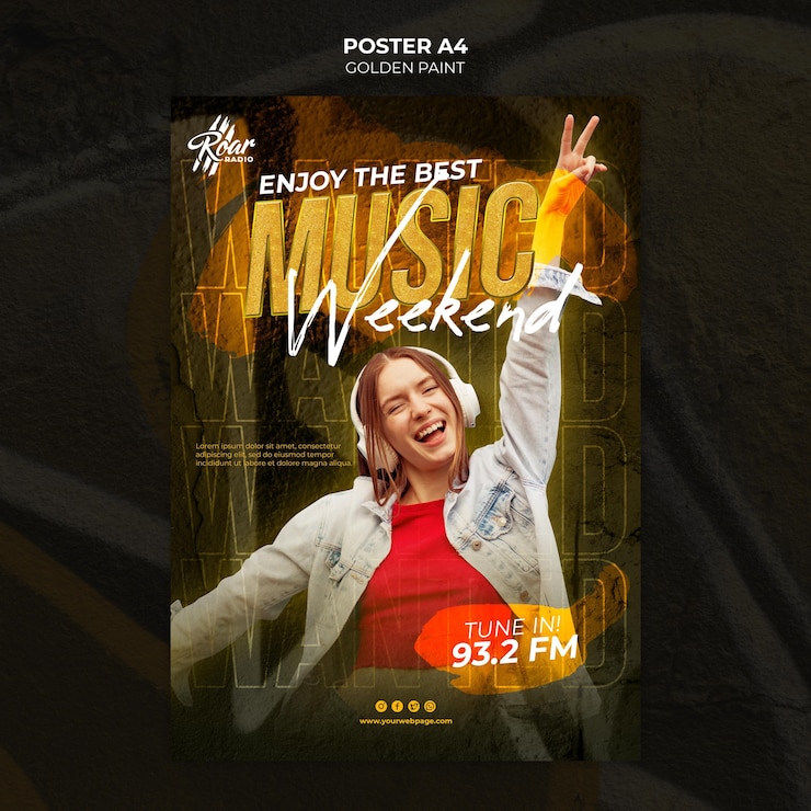 PSD gratuito modello di progettazione di musica urbana di poster