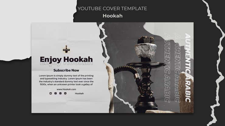 PSD gratuito modello di progettazione di narghilè design piatto