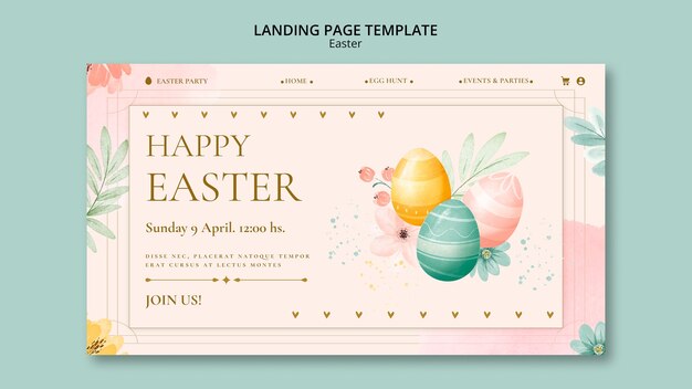 Modello di progettazione di Pasqua dell'acquerello