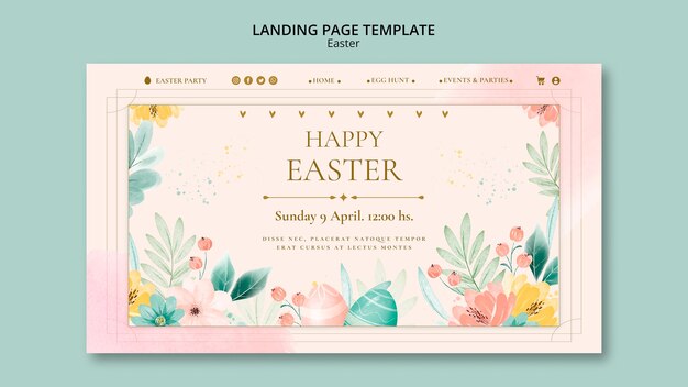 Modello di progettazione di Pasqua dell'acquerello