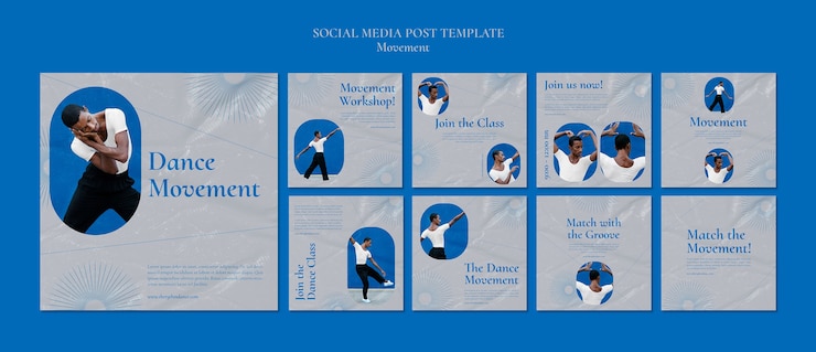 PSD gratuito modello di progettazione di post di instagram di movimento