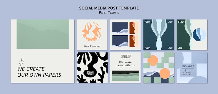 Modello di progettazione di post di instagram di texture di carta