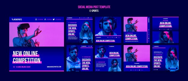 Modello di progettazione di post sui social media di e-sport