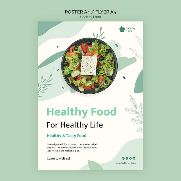 Modello di progettazione di poster di alimenti salutari