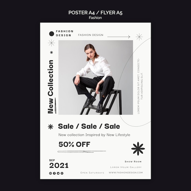 Modello di progettazione di poster di moda