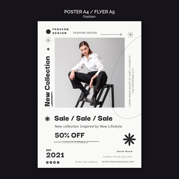Modello di progettazione di poster di moda