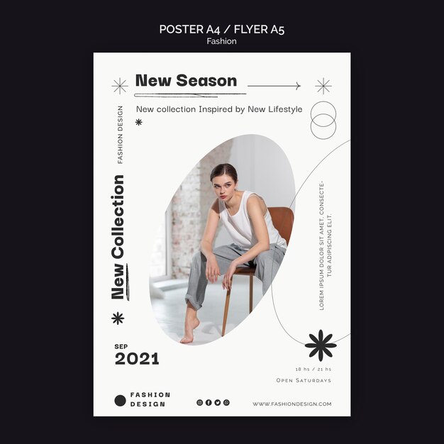 Modello di progettazione di poster di moda