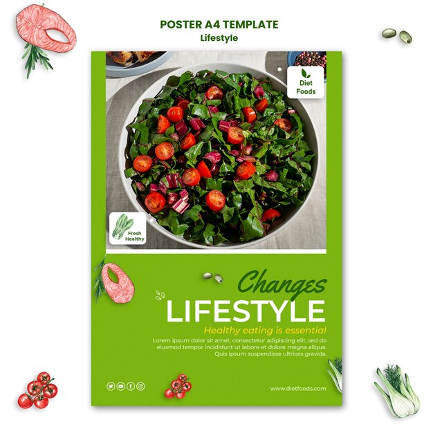 Modello di progettazione di poster di stile di vita sano